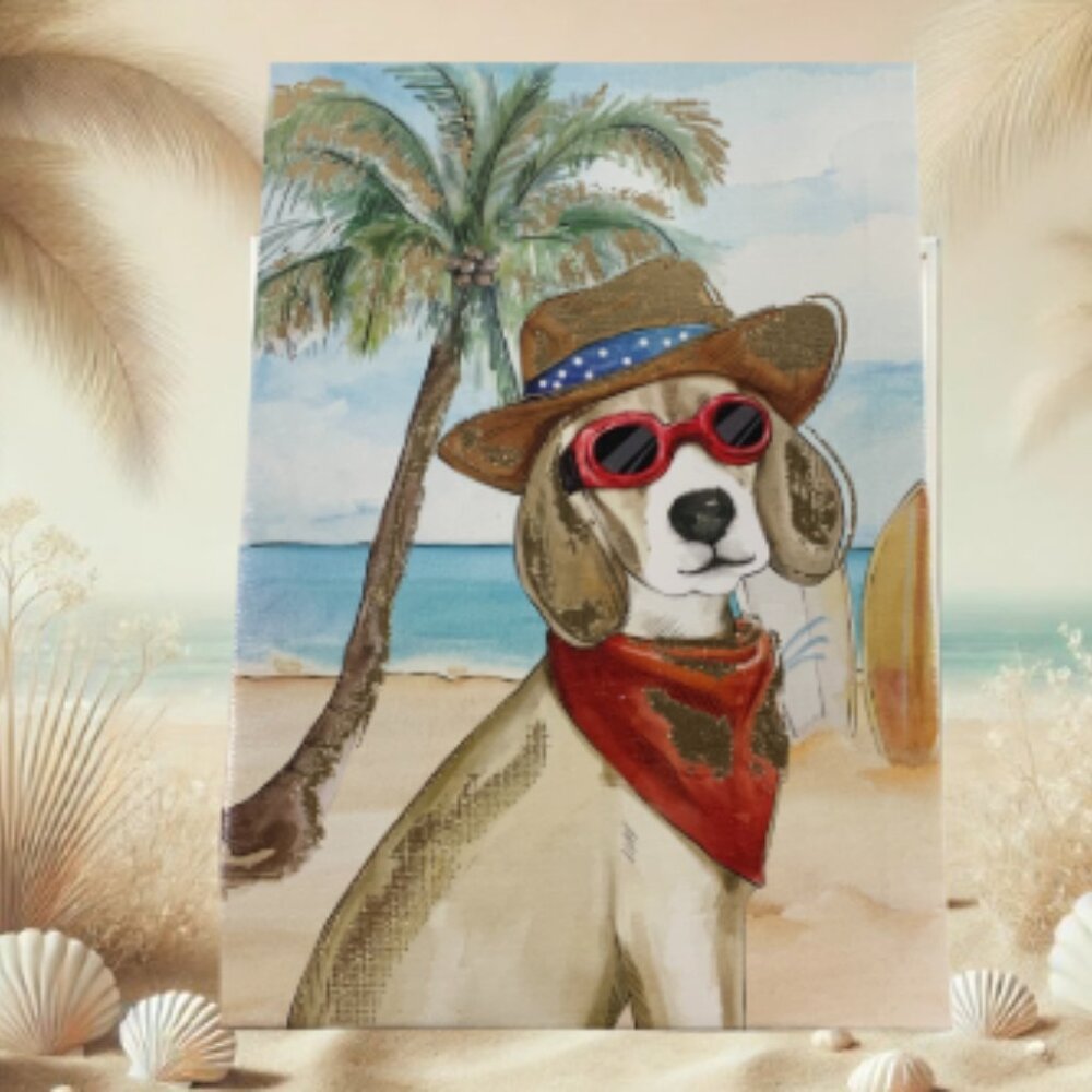 Beach Dog Canvas – 9x6 Wall Art